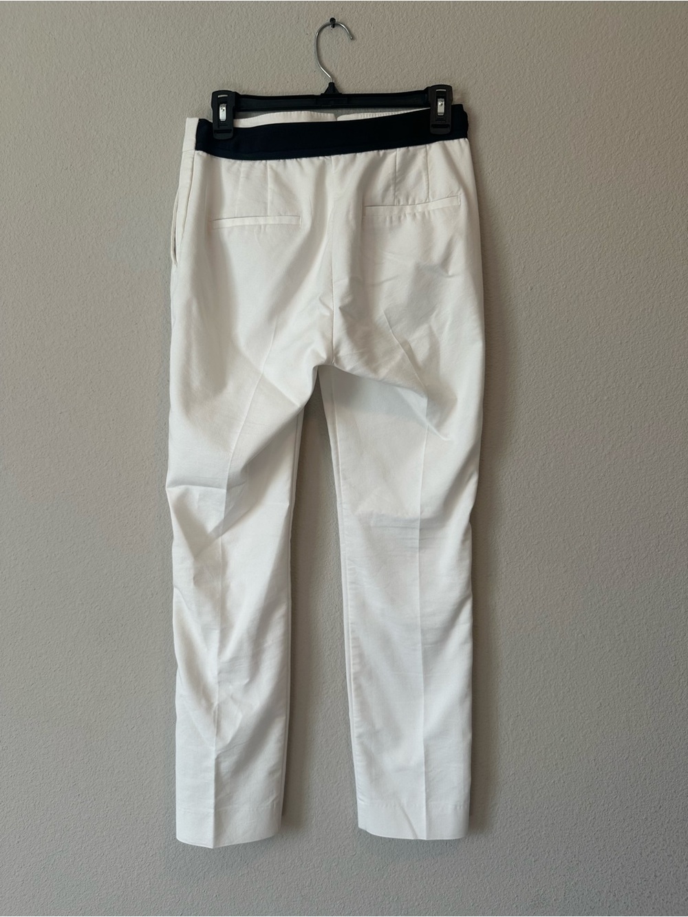 Zara White Dress Pants with Black Waistband - Picture 3 of 4